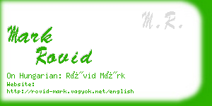 mark rovid business card